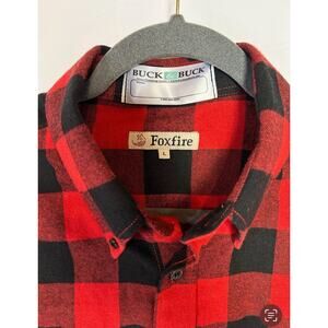 Mens Adaptive Clothing Large Buck & Buck Hook & Loop Easier Dressing Red Flannel